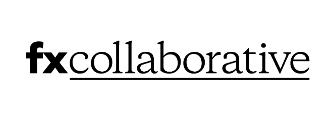 White and black FXcollaborative logo