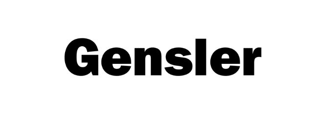 White and black horizontal Gensler logo